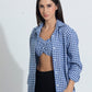 Summer Lovin' shirt/bralette duo- Blue Gingham