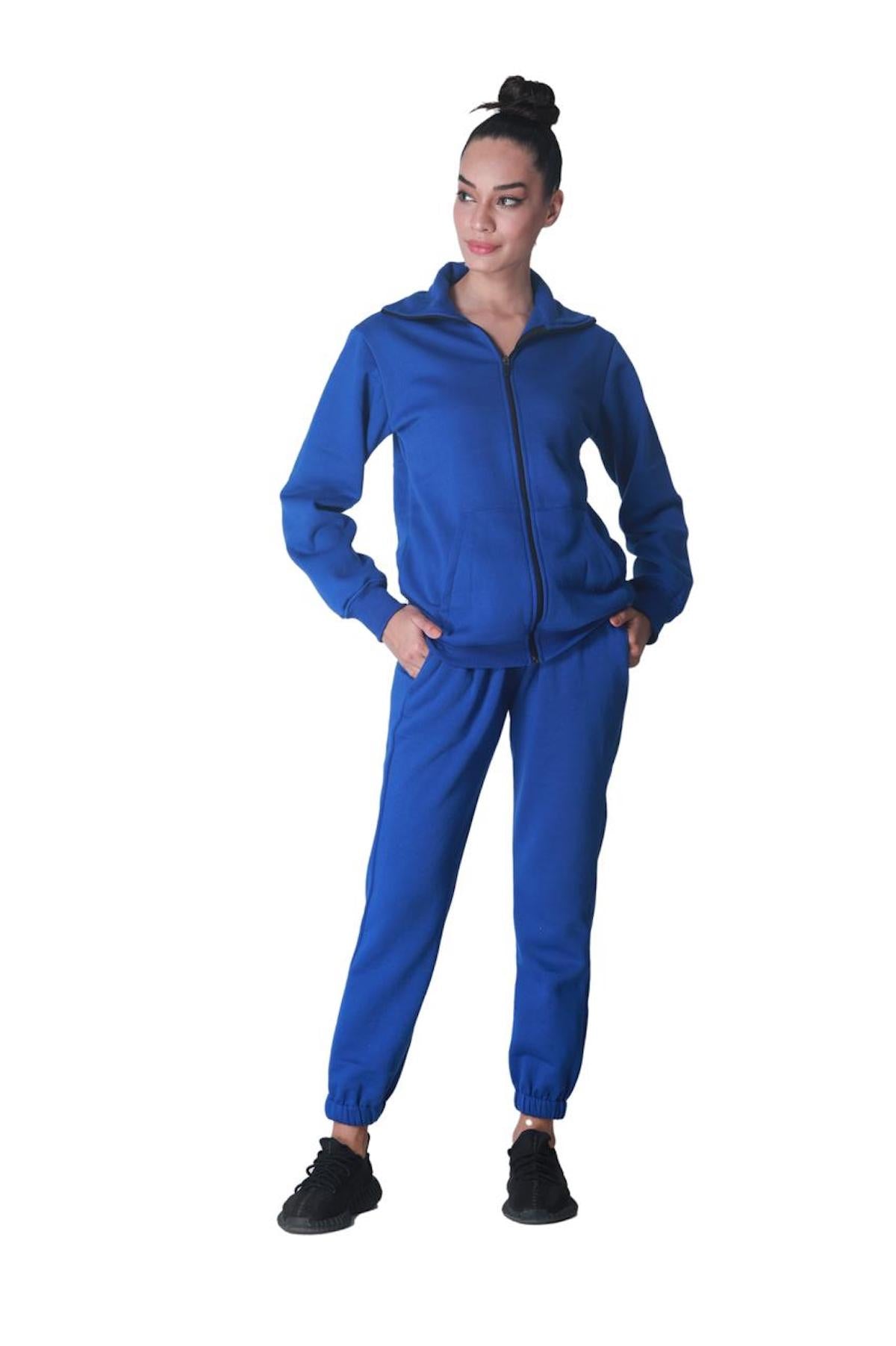 Fleece zipper co-ord - Royal Blue