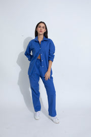 Poplin Pant Co-ord- Royal Blue
