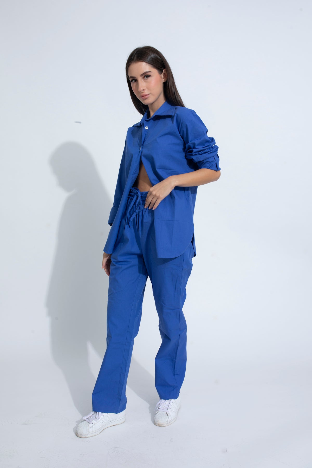 Summer Lovin' Poplin Pant Co-ord- Royal Blue