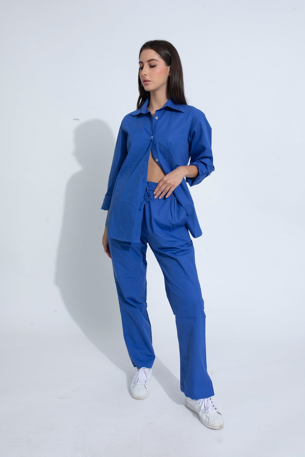 Summer Lovin' Poplin Pant Co-ord- Royal Blue