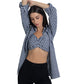 Summer Lovin' shirt/bralette duo- Black Gingham